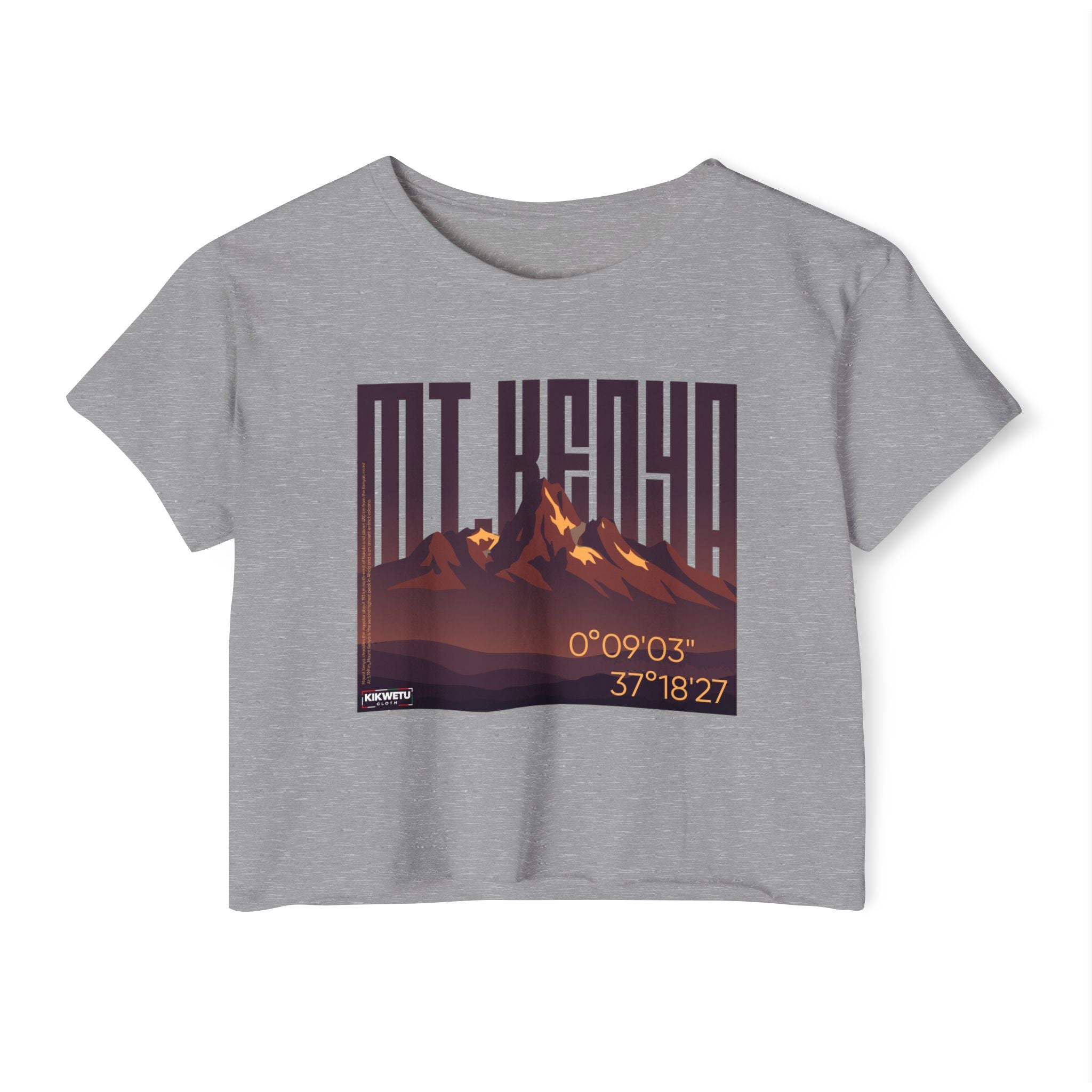 Mt. Kenya Sunrise Crop Top — Women's Festival Graphic Tee with Coordinates